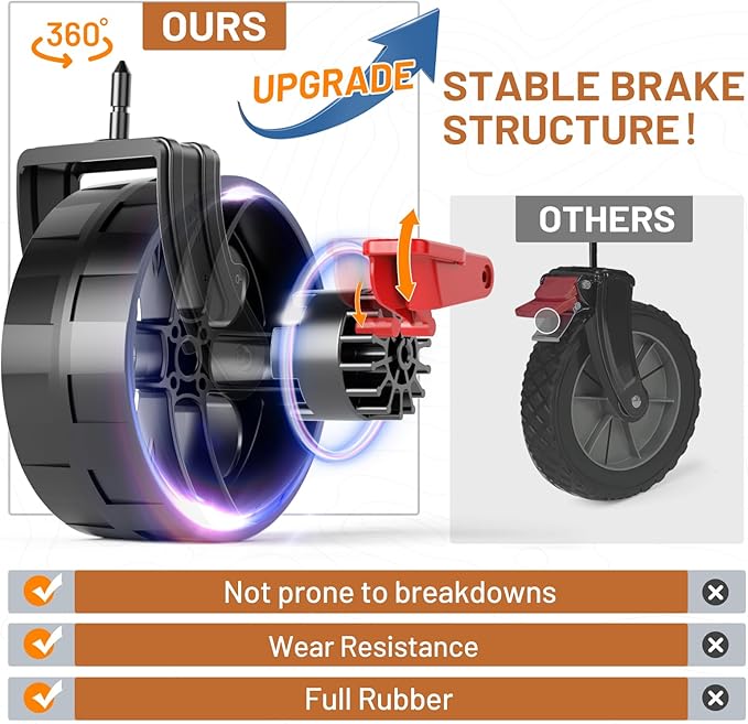 TIMBER RIDGE 400L Large Capacity Folding Double Decker Wagon with Brakes, 54" Extra Long Extender Wagon Cart, 450lbs Heavy Duty Collapsible Cart, All-Terrain Big Wheels for Camping, Sports, Shopping