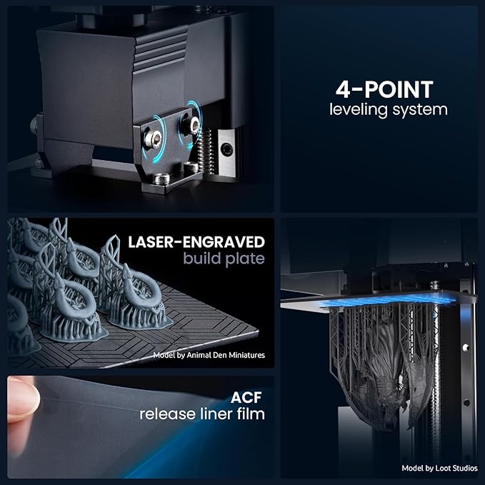 ELEGOO Saturn 3 Ultra MSLA 3D Printer with 10" 12K Monochrome LCD, Wi-Fi Transfer, ACF Release Liner Film, Desktop Resin 3D Printer with Large Printing Size of 8.62 x 4.84 x 10.24 inches