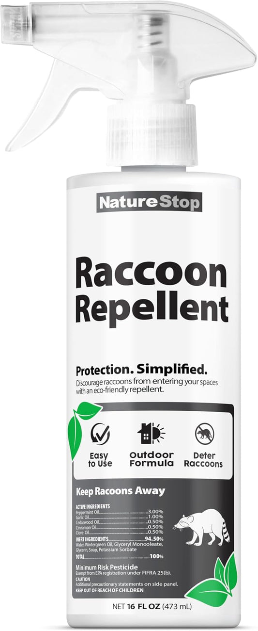 Raccoon Repellent Spray, Long-Lasting Repellent for Outdoor Use, 16 oz (475mL)