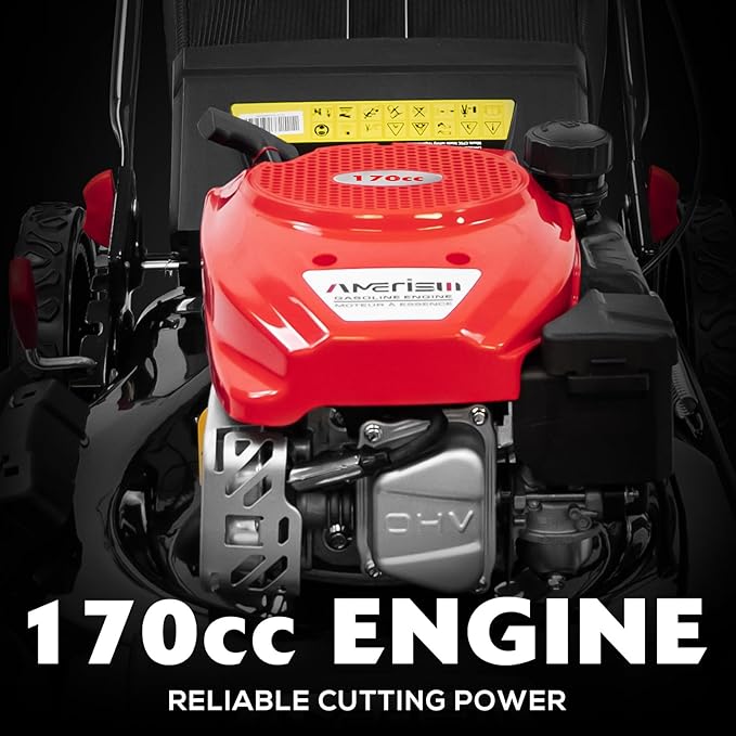 Self Propelled Gas Lawn Mower, 21" with 170cc 4-Cycle OHV Engine 3-in-1 RWD Self-Propelled Lawn Mower (AV8621S1)