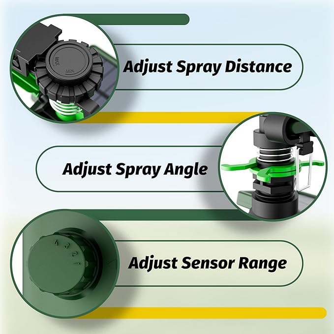 Motion Activated Animal Repeller with Water Sprinkler and Flashing Light, Solar Powerd Deer Cat Repellent Outdoor Deer Deterrent - Keep Rabbits Shunks Dog Raccoons Birds Away from Lawn and Garden