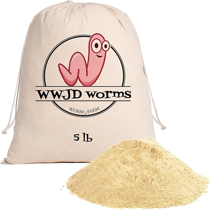 Food for Worms - Mineral-Rich Earthworm Chow, Boosts Composting Efficiency and Promotes Healthy Worms - Nutrient Blend Worm Food for Nightcrawlers & Red Wigglers, 5 Pound