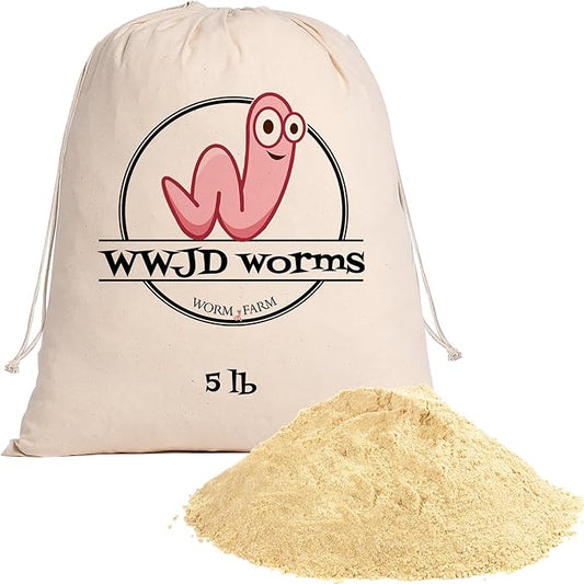 Food for Worms - Mineral-Rich Earthworm Chow, Boosts Composting Efficiency and Promotes Healthy Worms - Nutrient Blend Worm Food for Nightcrawlers & Red Wigglers, 5 Pound