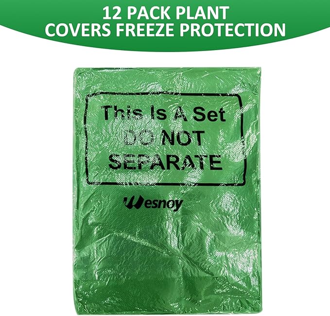 12 Packs Winter Plant Covers Freeze Protection Drawstring Tree Cover 23.62 x 31.5 in Large Reusable Frost Protection for Plants Fruit Tree Shrub, Outdoor Prevention Bag(Dark Green)