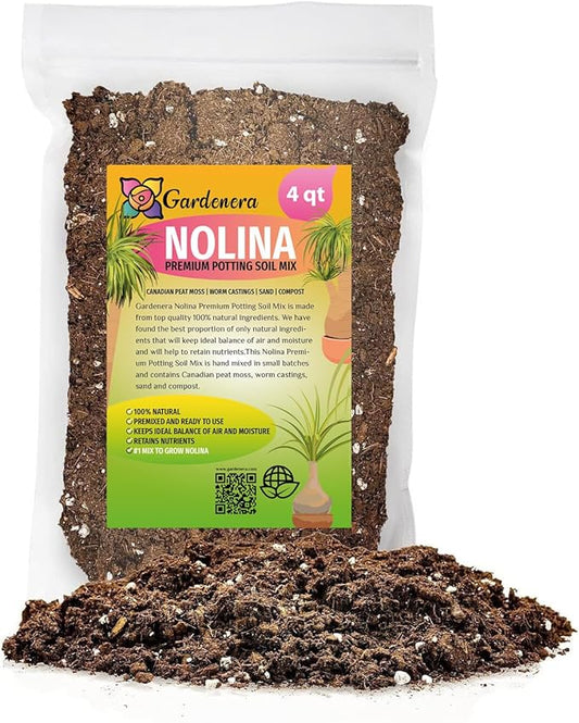 Nolina Potting Mix - Promote Strong Roots and Captivating Form with Our Premium Blend - 4 Quart