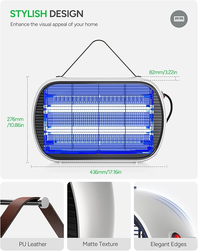 Buzbug Bug Zapper Indoor for 5000 Sq. Ft., 20W Instant Electric Mosquito Zapper, High-Voltage Fly Zapper, Fruit Fly Traps Fly Killer -MA015