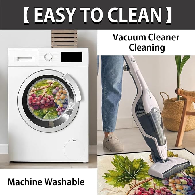 cfpolar Half Round Door Mat, Vintage Grapes Semicircle Mats, Non-Slip Area Rug Soft Doormat for Front Indoor Entrance, Welcome Mat for Garage Patio Home Decor 24 x 36 in