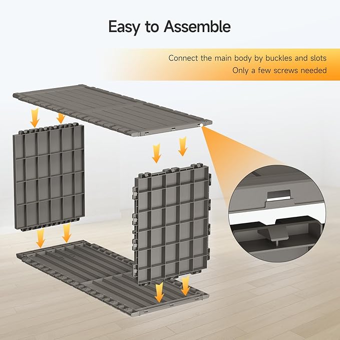 Multifunctional Storage Shed, Outdoor Storage Cabinet with Hooks and Lock Ring, Waterproof Outdoor Storage Shed for All Weather, Tool Outdoor Shed for Patio Lawn and Garden