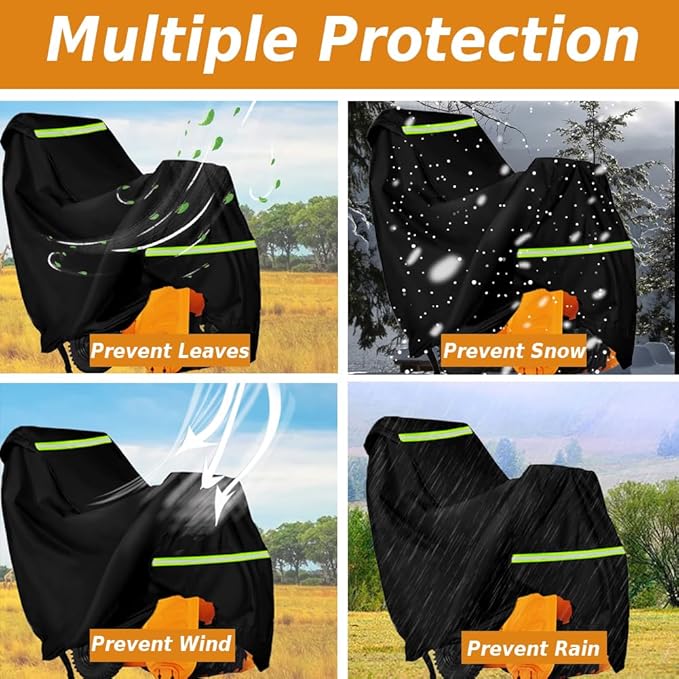Snow Blower Cover Heavy Duty 600D Waterproof Universal Fit Cover Snow Thrower Cover-(51.18" L x 33.07" W x 40.15" H)