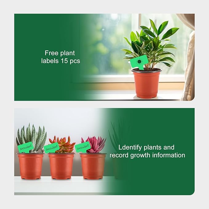 GROWNEER 120 Pcs 4 Inch Nursery Plant Pots for Plants with 15 Labels, Plastic Seed Starter Kit for Indoor & Outdoor Gardening, Seedling Transplant, and Flower Growing Planter