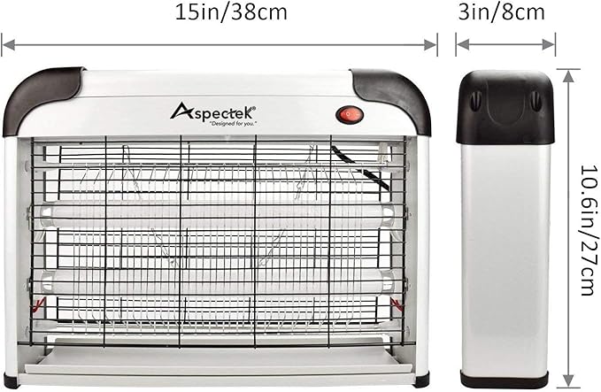 Aspectek 20W Electric Indoor Bug Zapper, Mosquito, Moth, Wasp, Insect Killer, Fly Zapper, Bug Lamp Light for Home, Restaurant, Office Use with Protection Mesh Film. Efficient & Effective