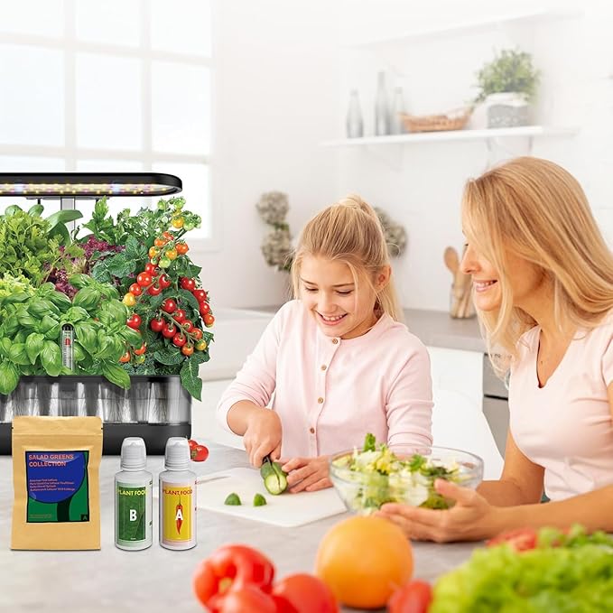 Salad Greens Seed Pod Kit for AeroGarden Hydroponics Growing System, 50 Pods Indoor Home Garden with American Fast/Paris Island/Buttercrunch Lettuce, Swiss Chard, Spinach, Cauliflower and Wild Cabbage