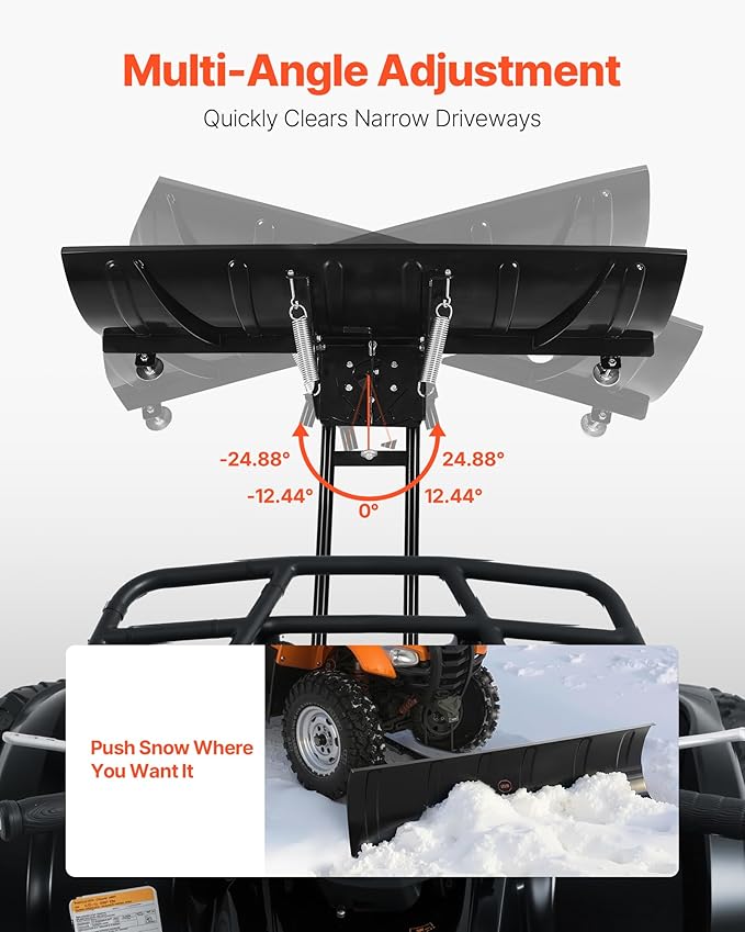 VEVOR Snow Plow Kit, Universal Snow Plow Attachment, Height & Left-Right Adjustable (60in)