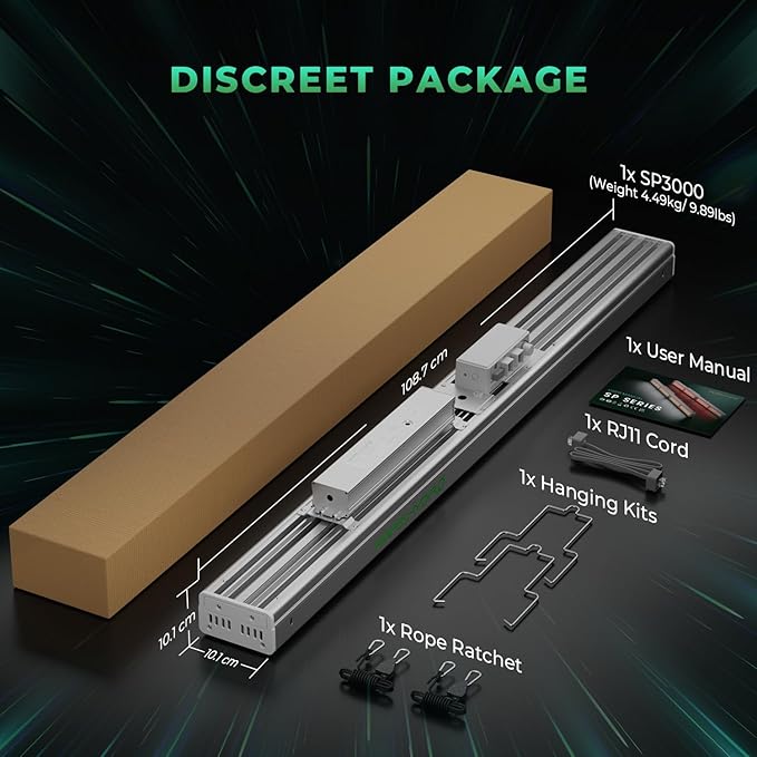 MARS HYDRO SP3000 2x4 Grow Lights for Indoor Plants,Greenhouse Lights,Full Spectrum,Dimmable,Remote WiFi App Control,Daisy Chain Light for Greenhouse Farming Seedling Veg and Bloom for 4x2 Grow Tent