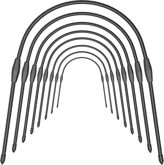 FOTMISHU 8pcs Garden Hoops for Raised Beds, 23.6" x 25.6“ Greenhouse Hoops for Cover Garden Netting, Rust-Free Garden Tunnel, Reuseable Gardening Supplies for Plants (8pcs M- 23.6" x 25.6“)