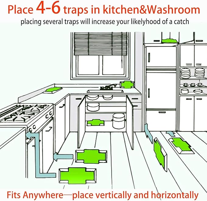 Roach Traps,Baited Glue Traps,Cockroach Trap Pet Friendly(5 apck)