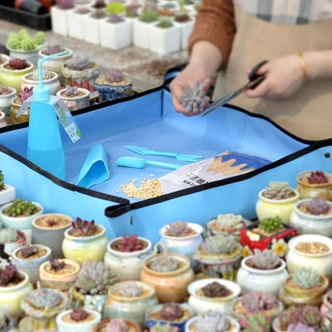 Gardening Plant Repotting Mat Transplanting Pad Square Mat Indoor Operating Tidy Flower Potting Change Soil Watering Pads Waterproof Oxford