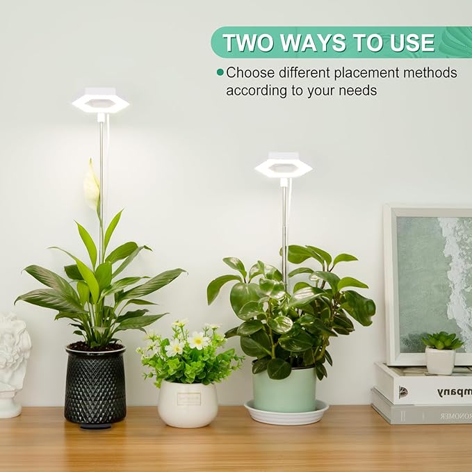 FOXGARDEN Plant Light, 84LEDs Grow Light for Indoor Plants, Full Spectrum Desk Growing Lamp with Detachable Base, Height Adjustable 7.8"-26" with Auto Timer 4H/8H/12H, 4 Dimmable Brightness, 2 Pack