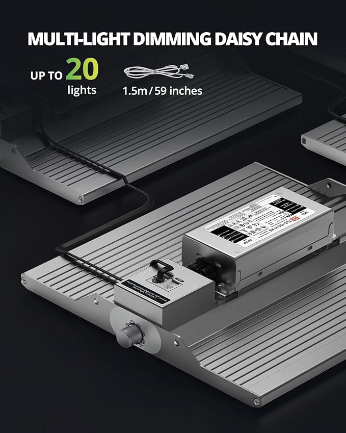 VIPARSPECTRA XS1000 Led Grow Light Compatible with Samsung LM301H High PPFD, Dimmable High Efficiency Grow Lights for Indoor Plants, Full Spectrum Daisy Chain Plant Light for 2x2/ 3x3 Grow Tent