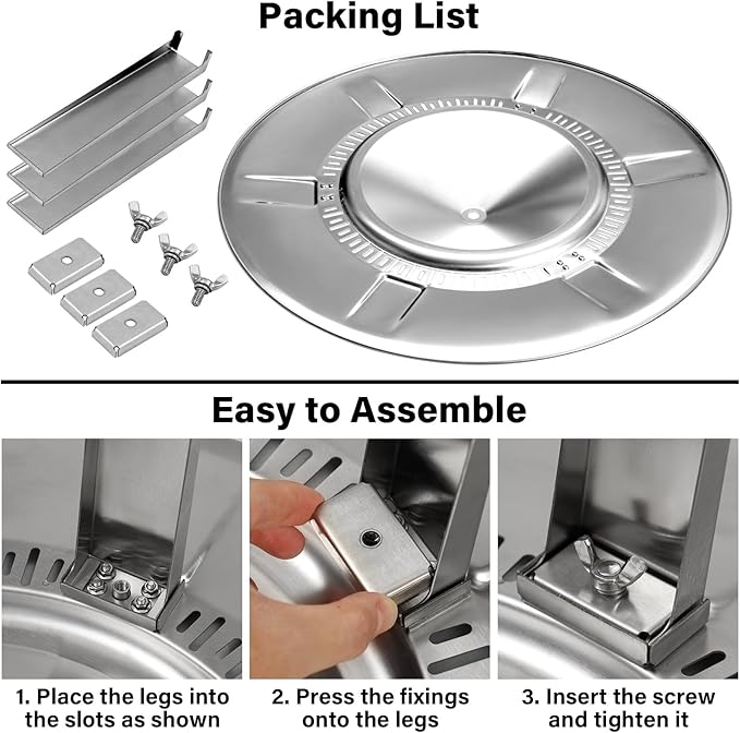 HGD Firepit Heat Deflector for 19.5" Solo Stove Bonfire - Portable 304 Stainless Steel Heat Diffuser Captures & Redirects Warmth, Detachable Firepit Camping Accessory