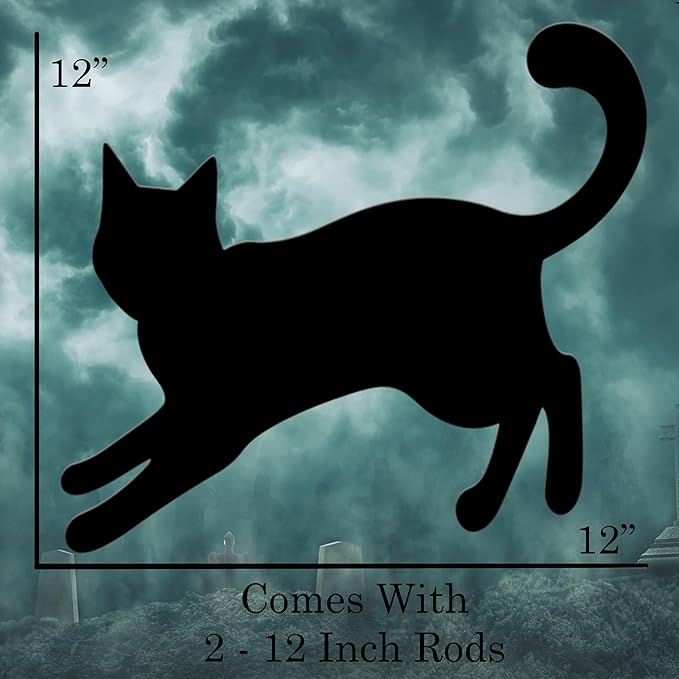 Black Cat Cats Halloween Yard Sign Home Outdoor Lawn Decoration With Stakes Scary Spooky Decor12x12 Inches (Cat 1)