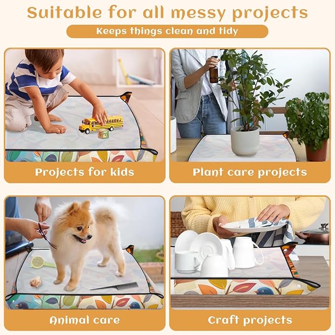 Hummingbirds Tree Foldable Garden Hand Transplanting Succulent Tools,Waterproof Thickened Repotting Mat Plant Tag, Miniature Planting Indoor Fairy Care,Potting,Cactus,Houseplant Bonsai Tool Kit Gift