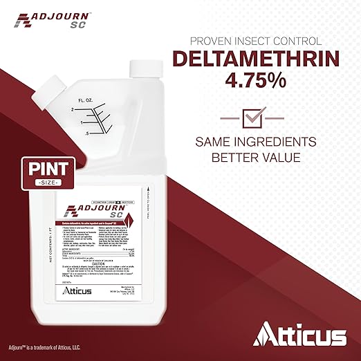 Atticus Adjourn SC (16 Ounce) Insecticide Concentrate - Compare to Leading Brand - Deltamethrin 4.75% - Indoor and Outdoor Insect Control - Spiders, Ants, Bedbugs, Fleas, Ticks, Wasps, Lice, and More