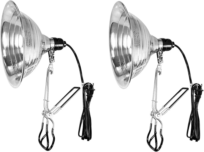 Simple Deluxe Clamp Lamp Light 8.5 Inch Adjustable Aluminum Reflector, Suit for E26 Socket Max 150 Watt Lamp (No Bulb Included), 6 Feet 18/2 SPT-2 Cord, Upgrade Tight Grip, 2 Pack