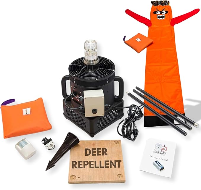 Deer Cop - Motion Activated Deer Deterrent Devices Outdoor - Electronic Deer Out System - Keep Deer Away - Natural Alternative to Spray, Liquid & Granules