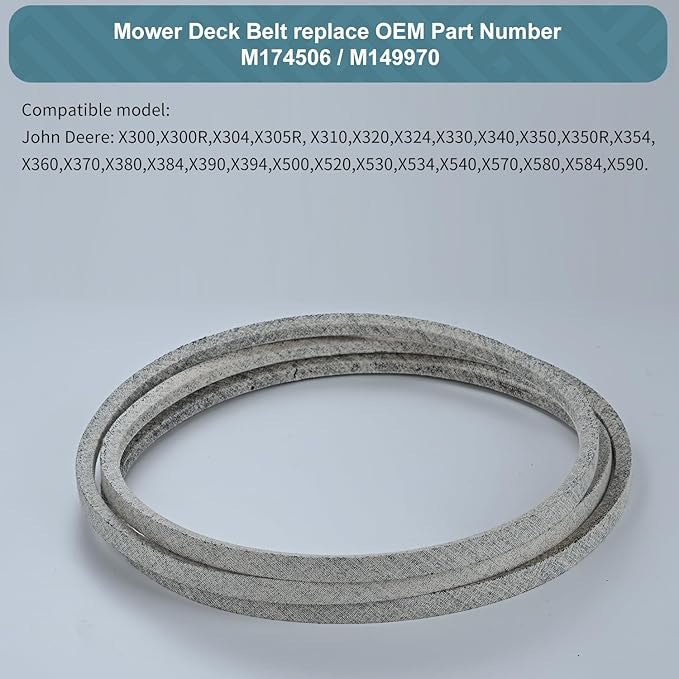 5/8 x 78'' Lawn Mower Belt M174506/M149970,Snow Blowers Kevlar Deck Belt for John Deere X300 X304 X310 X320 X324 X340 X350 X370 X380 X384 X390 X394 X500 X520 (M174506/M149970)