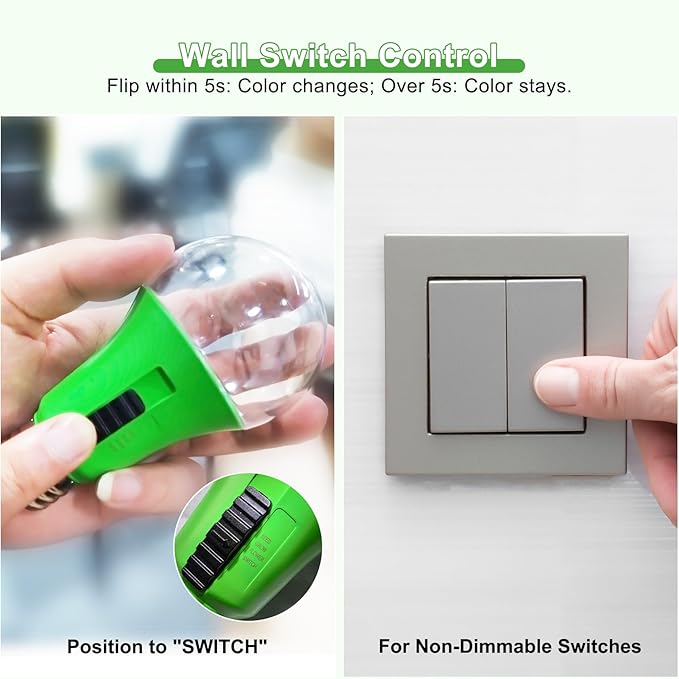 ORALUCE LED Grow Light Bulb 4 Modes, 60 Watt Equivalent Grow Bulbs for Indoor Plants E26 Base, A19 Plant Light Bulb for Seed Starting, Growth, Flower, Vegetables, Non-Dimmable, 2 Pack