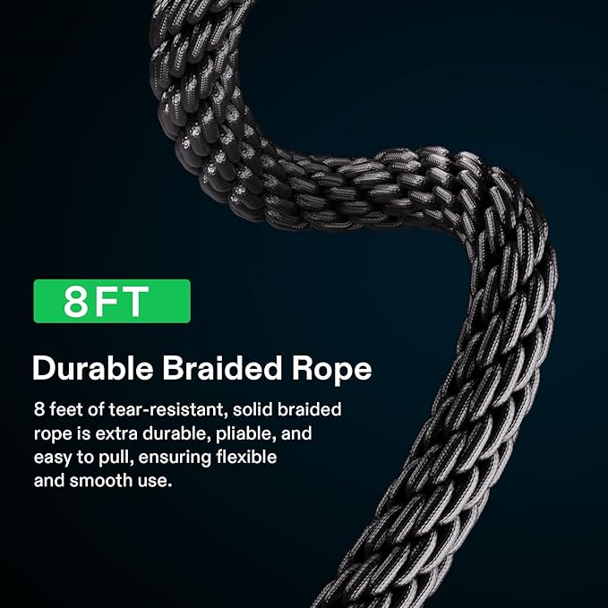 VIVOSUN 6-Pair 1/8 Inch Adjustable Grow Light Hanger, Heavy Duty Rope Hanger with Reinforced Metal Gears, 8Ft. Long and 150 lbs Weight Capacity Rope for Grow Light, Inline Fan, Filters