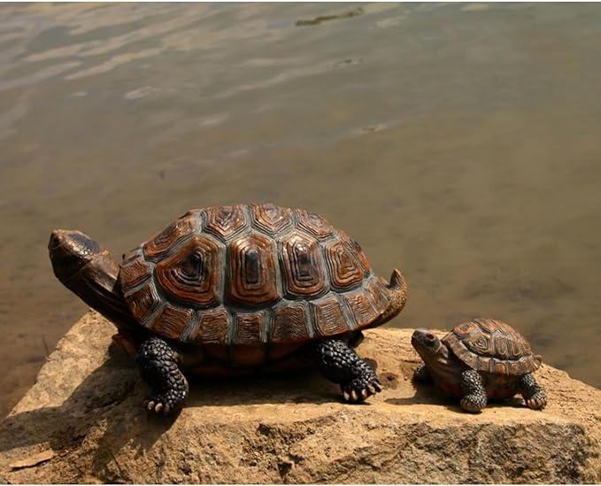 AETVRNI Turtle Figurine Garden Statue Resin Animal Sculpture Realistic Turtle of Polyresin Garden Patio Lawn Yard Outdoor Decorative,S
