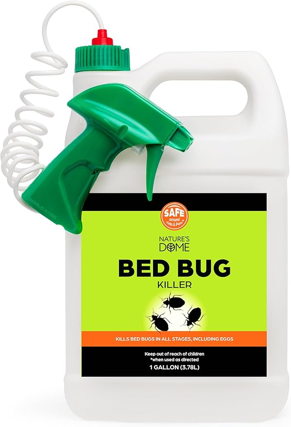 Nature's Dome Bed Bug Spray – 100% Kill Rate, 1 Gallon Natural Bed Bug & Mite Killer, Destroys Eggs, Kills Resistant Strains, Long-Lasting Protection, Safe for Home Use