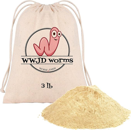 Food for Worms - Mineral-Rich Earthworm Chow, Boosts Composting Efficiency and Promotes Healthy Worms - Nutrient Blend Worm Food for Nightcrawlers & Red Wigglers, 3 Pound