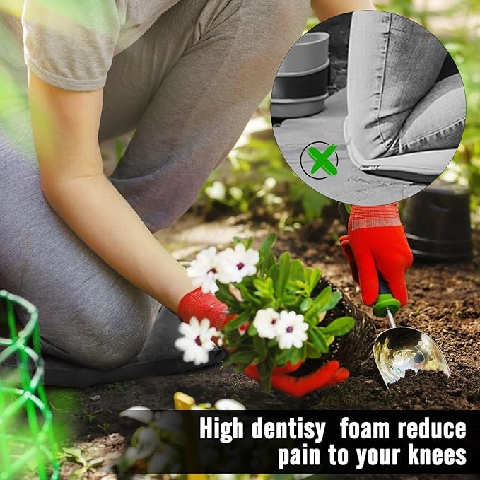 Thick Kneeling Pad 2 Pack, Waterproof, Comfortable Garden Kneeling Pads Stain Resistant, Multi-Functional Kneeler Pad for Gardening, Baby Bath, Yoga, Praying and Exercise (Black)