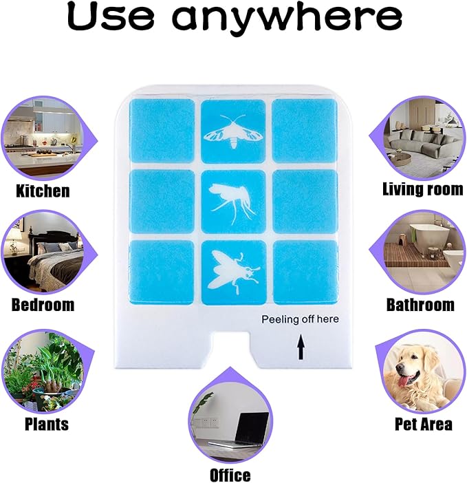 22 Pcs Refill Glue Cards Compatible with Safer Home SH502, SH503 Indoor Fly Trap and Dynatrapp DT3005W Plug-in Bug Light Trap