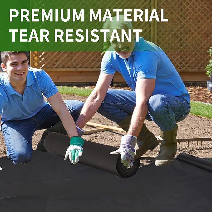 Non-Woven Weed Barrier Landscape Fabric, Durable Heavy-Duty Weed Removal Block, Easy to Set, Excellent Weed Control (3.2 oz) (3.2FT*320FT)