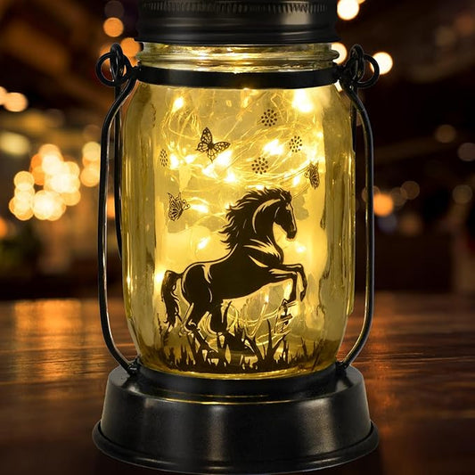 Horse Gifts for Women/Men Horse Lovers Solar Lantern Mom Birthday, Mothers Day, Christmas Gifts, Solar Garden Decoration Outside for Yard, Patio,Backyard,Porch