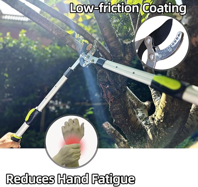 Loppers for Tree Trimming Heavy Duty Branch Cutter with Compound Action, Effortless Tree Pruner Extendable 21-26" Loppers for Gardening, Long Handle Pruning Shears with 1.6" Clean Cut Capacity