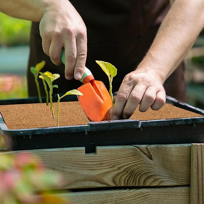 12 Set Microgreens Growing Mat with Tray 10 x 10 inch Square Growing Trays for Micro Greens Seeds Sprout, Microgreen Growing Kit Herb Plant Starting Kit with Jute Pads for Indoor