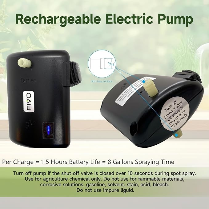 Battery Powered and Manual Sprayer (Dual Function) for Yard, Garden and Agriculture 2 Gallon