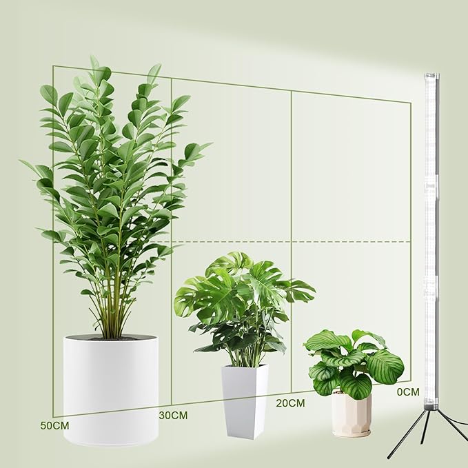 Super-Bright 48" T10 Plant Lamp, 6000k Full Spectrum Standing Grow Light, 3 Modes & 5 Dimming Levels, Timer 4/8/12H,12V/3A High Power Output for Large & Tall Indoor Plants