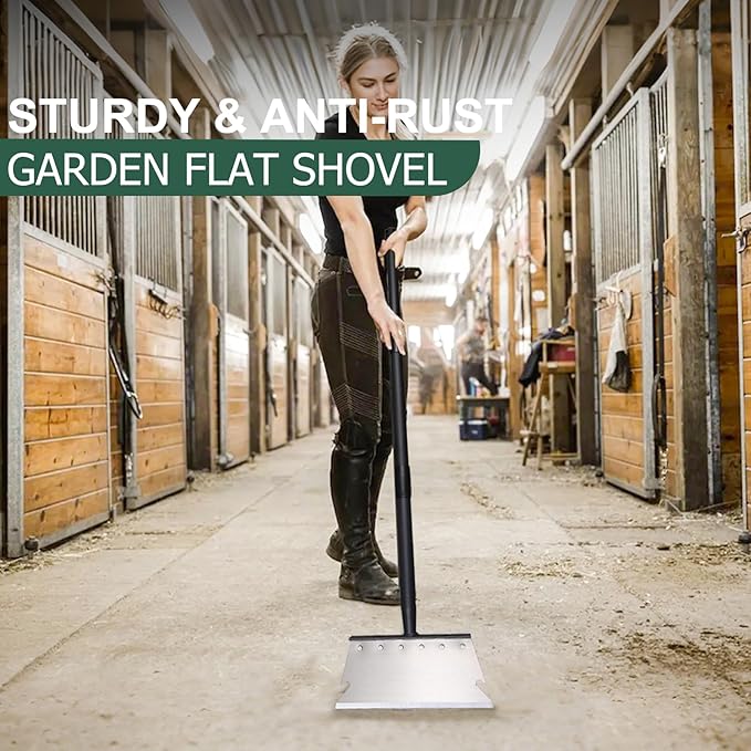 Garden Cleaning Shovel, Snow Shovel, Ice Scraper, 59 Inch Adjustable Handle Heavy Duty Garden Shovel Multifunctional Cleaning Shovel, for Lawn Edging, Scraping, Weed and Ice Removal