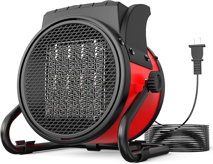 Outdoor Heaters for Patio, 1500W Outdoor Space Heater with 3S PTC Fast Heating, 3-Mode Electric Patio Heater for Greenhouse, Garage, Deck & Patio, Overheat Protection Red