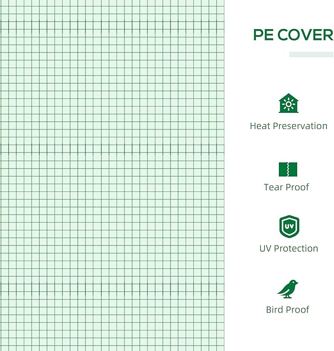 Outsunny 4' x 2' x 2' Portable Mini Greenhouse, Small Green House with PE Cover, Roll-up Zippered Windows for Indoor, Outdoor Garden, Green