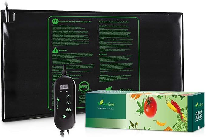 Seedfactor MET Certified Seedling Heat Mat with 50℉~108℉ Digital Thermostat Controller for Seed Germination (48" X 20" & Thermostat Controller)