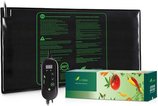 Seedfactor MET Certified Seedling Heat Mat with 50℉~108℉ Digital Thermostat Controller for Seed Germination (48" X 20" & Thermostat Controller)