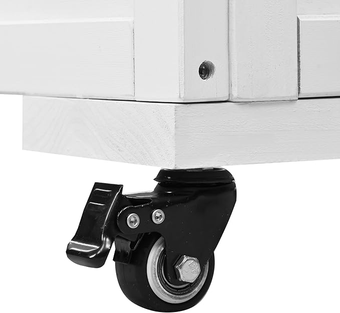 Greenhouse Cold Frames with Wheels - Adjustable Shelves Portable Cold Frame for Balcony/Patio, UV-Resistant Indoor Outdoor Plant Growing Cabinet (Large, Heavy-Duty) (White)