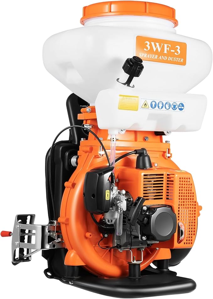 3.7gal Gas Powered Backpack Sprayer, 2-Stroke Backpack Fogger Agricultural, Fogger Sprayer Blower for Load Pesticides, Disinfectants, Waterproof Base Oil, Fertilizer, Etc